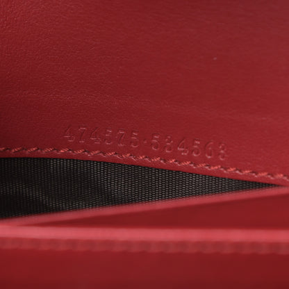Gucci Calfskin Matelasse GG Marmont Chain Wallet Hibiscus Red 7 of 15