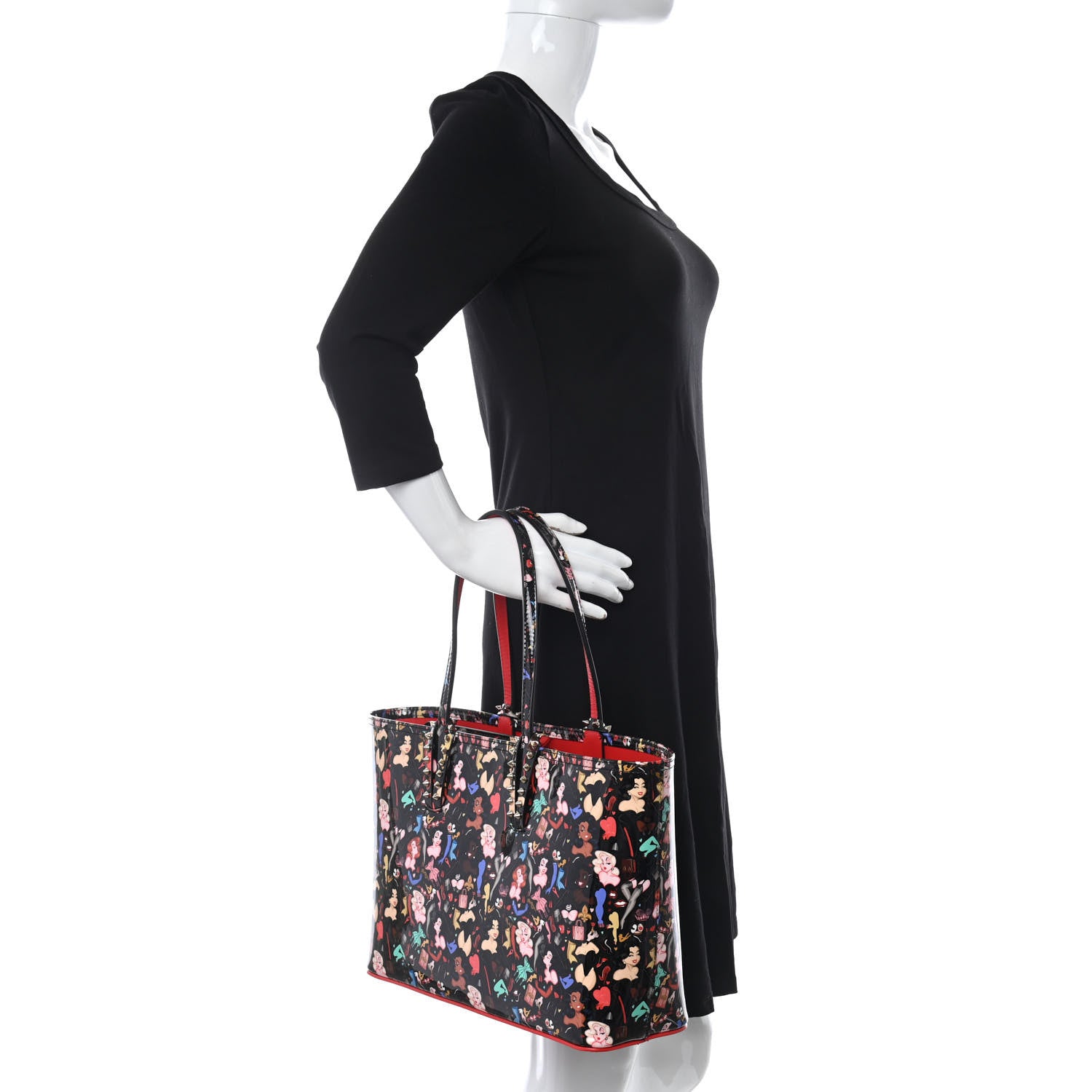 Christian Louboutin Patent Calfskin Small Dita Cabata Tote Black 2 of 12
