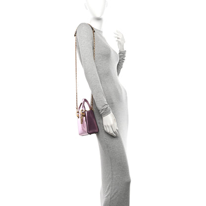 Christian Dior Metallic Glazed Calfskin Mini Lady Dior Pink 2 of 11
