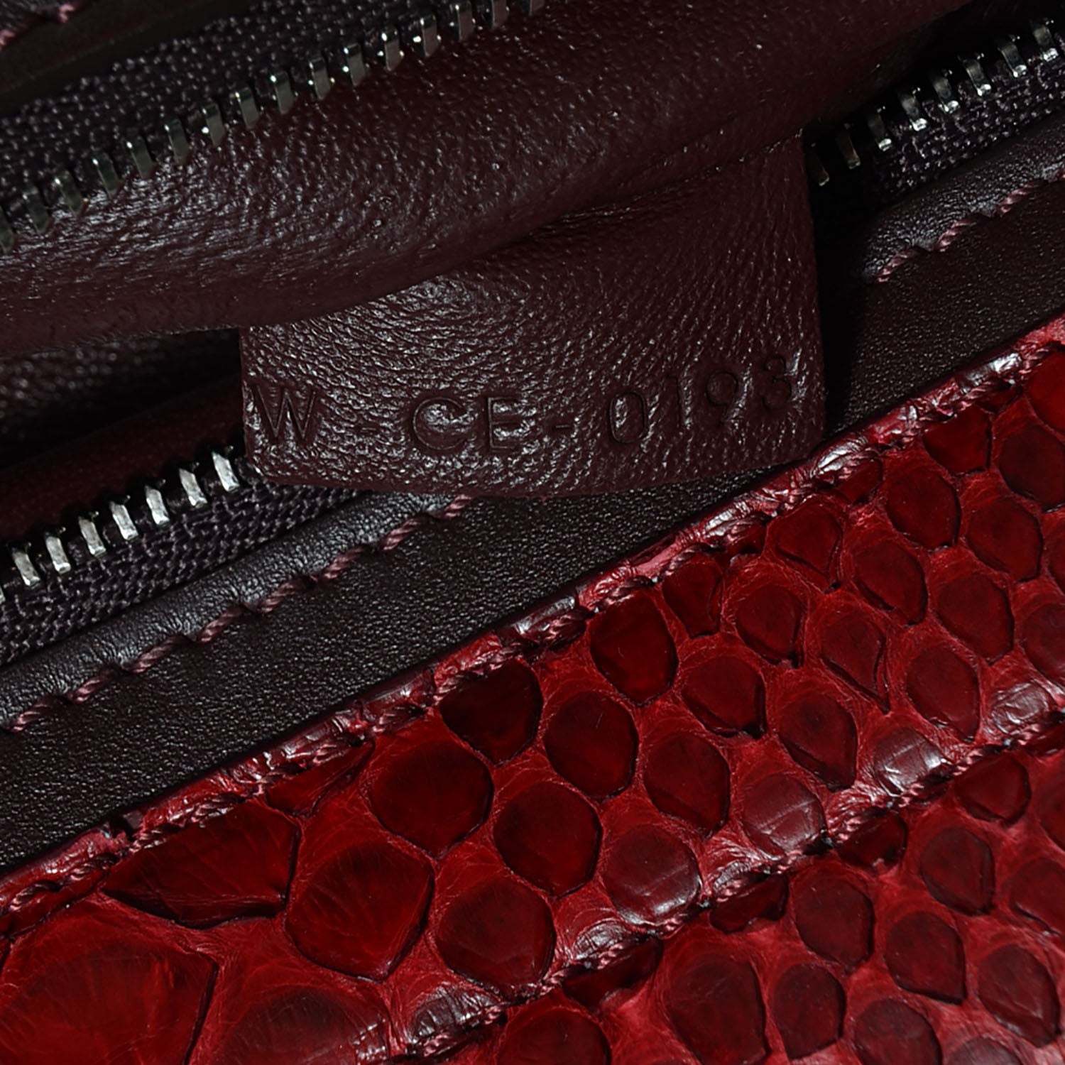 Celine Python and Calfskin Medium Tri-Color Trapeze Wine 9 of 9