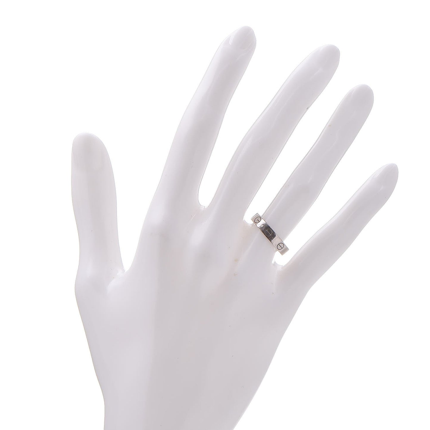 18K White Gold 3.5mm LOVE Wedding Band Ring 49 4.75
