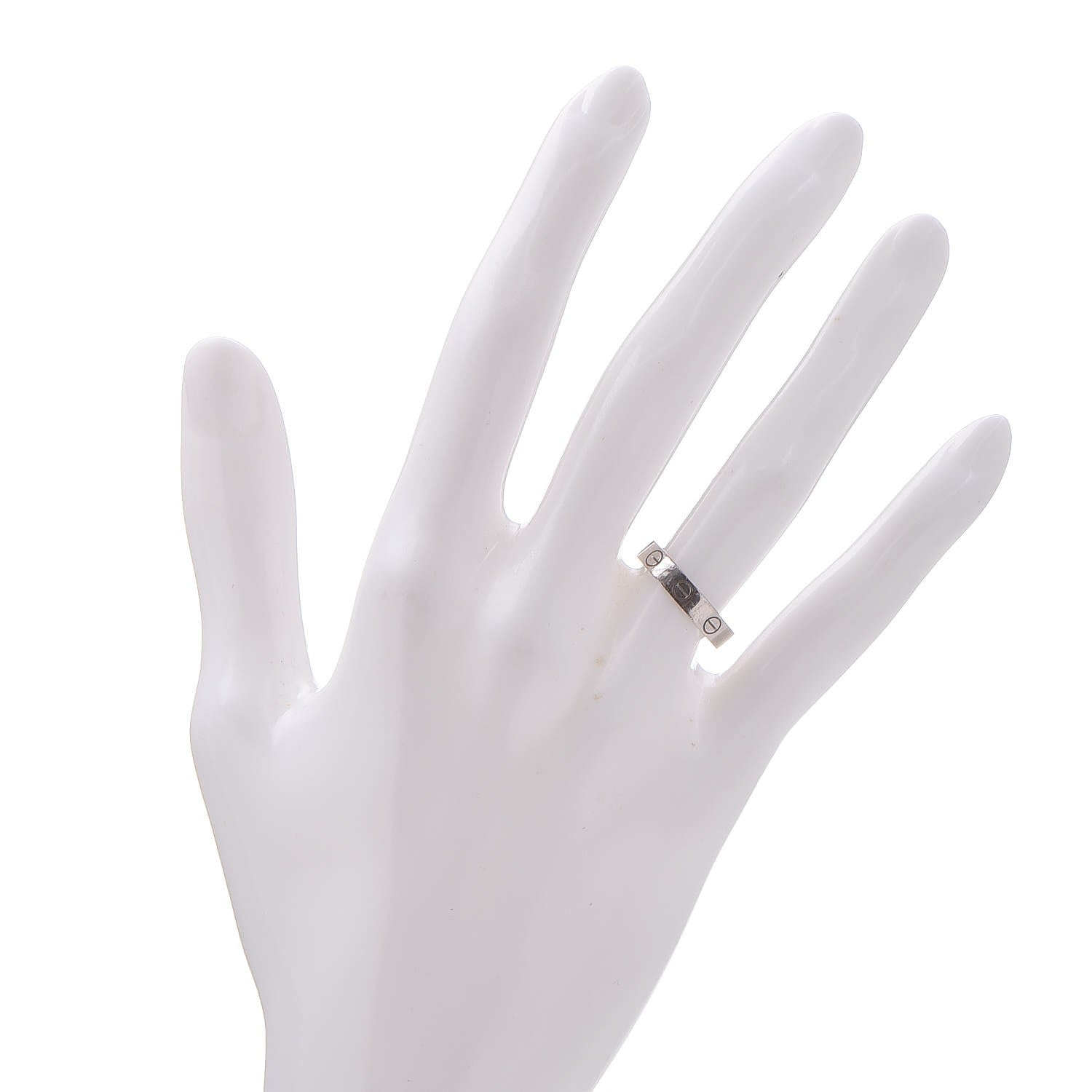 Cartier 18K White Gold 3.5mm LOVE Wedding Band Ring 49 4.75 2 of 4