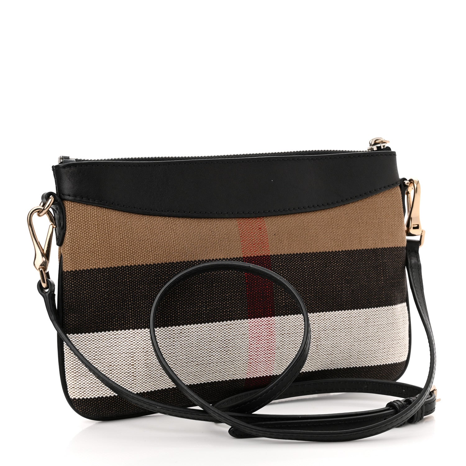 Burberry Mega Check Peyton Crossbody Clutch Bag Black 1202632