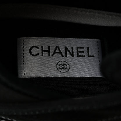 Chanel Velvet Calfskin Mixed Fibers CC Sneakers 39.5 Black 6 of 9