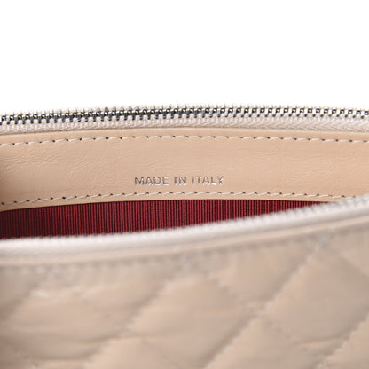 Chanel Aged Calfskin Quilted Small Gabrielle Clutch With Chain Beige Black 8 of 10