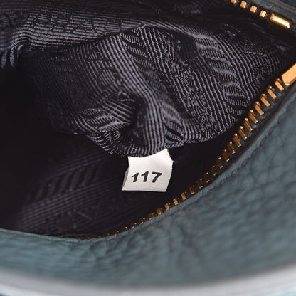 Prada Vitello Daino Push Lock Messenger Bag Marine 7 of 10
