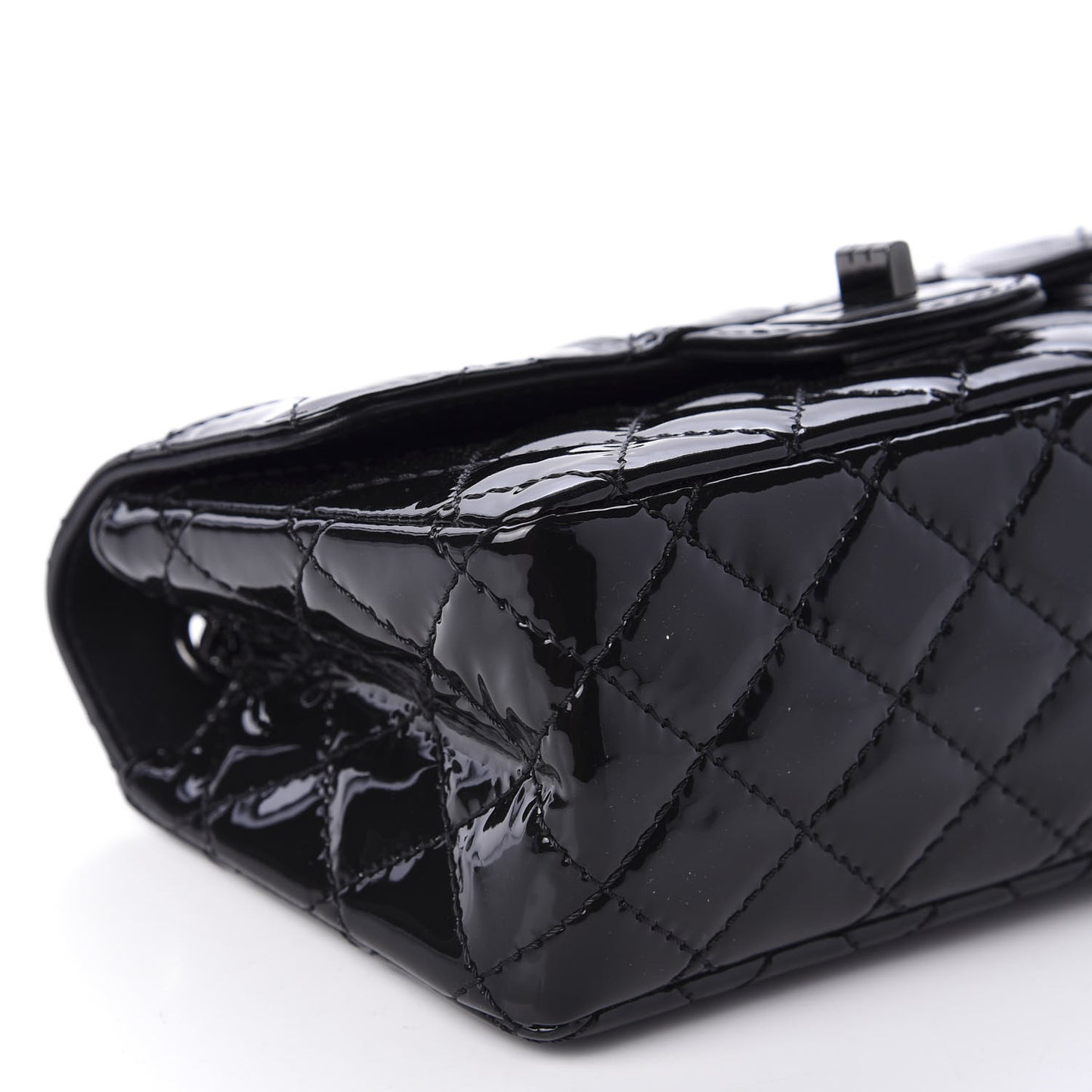 Patent Calfskin Quilted 2.55 Reissue Mini Flap Black