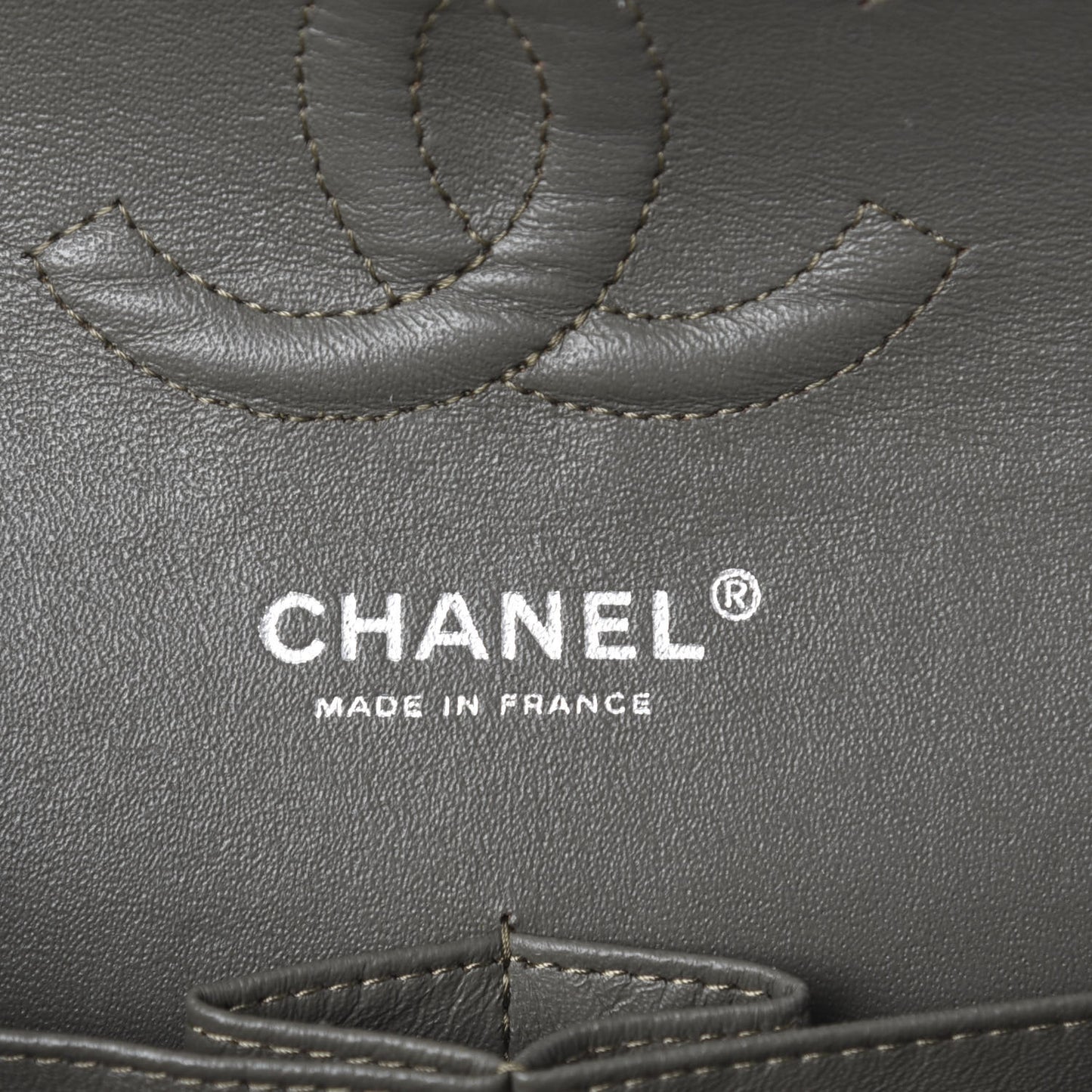 Caviar Quilted Medium Double Flap Grey