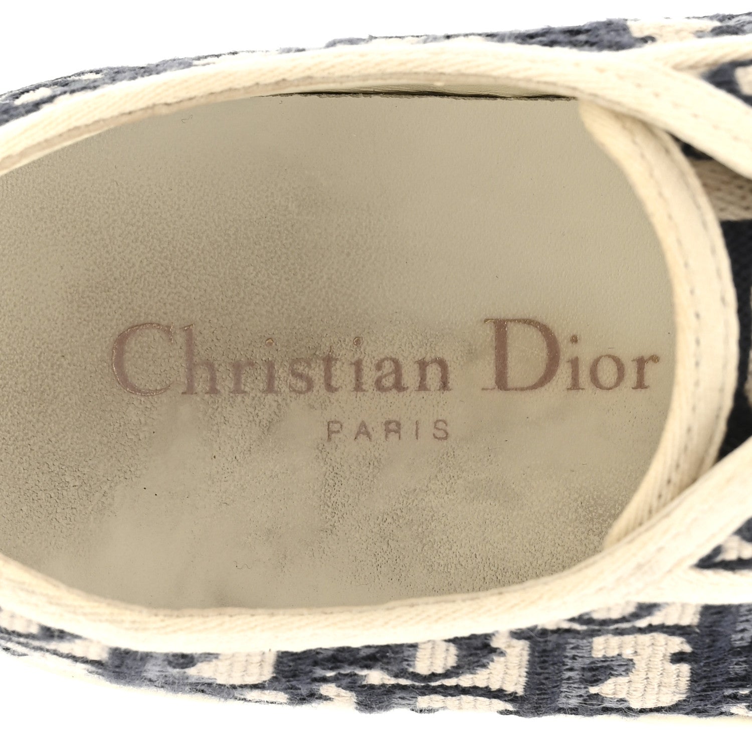 Christian Dior Canvas Oblique Walk 'N' Dior Low Top Sneakers 38.5 Deep Blue 7 of 10