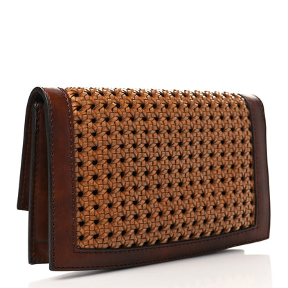 Stella McCartney Faux Leather Woven Clutch Brown 4 of 7