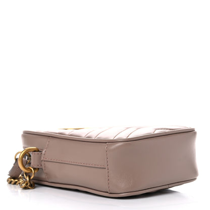 Gucci Calfskin Matelasse Mini GG Marmont Crossbody Bag Porcelain Rose 4 of 10