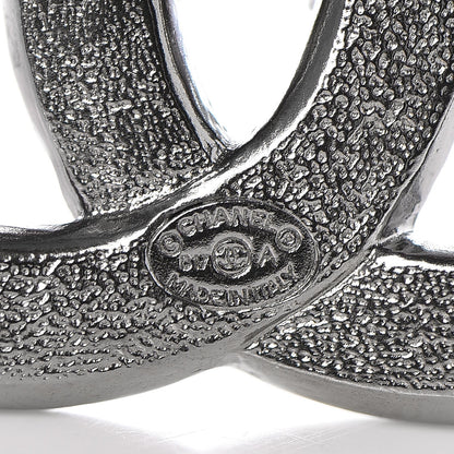 Chanel Ruthenium Crystal CC Brooch Dark Grey 4 of 5