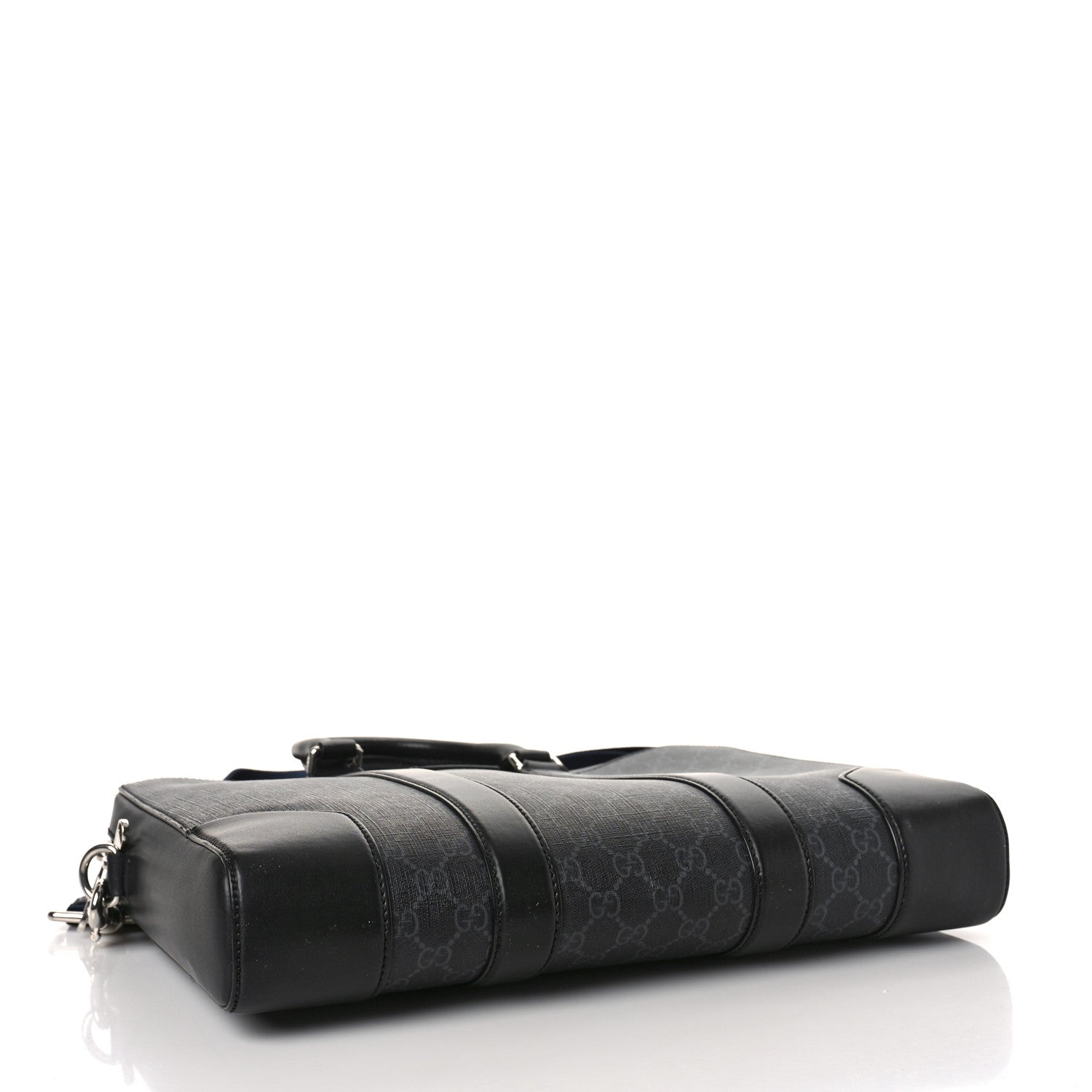 Gucci GG Supreme Monogram Appia Calfskin Web Briefcase Black 4 of 9