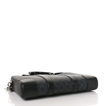 Gucci GG Supreme Monogram Appia Calfskin Web Briefcase Black 4 of 9
