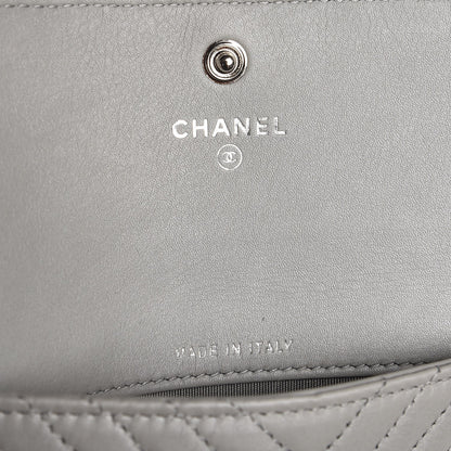 Chanel Calfskin Chevron Quilted Boy Wallet On Removable Chain WOC Grey 9 of 11