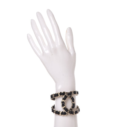 Chanel Lambskin Chain CC Cuff Black Gold 2 of 5