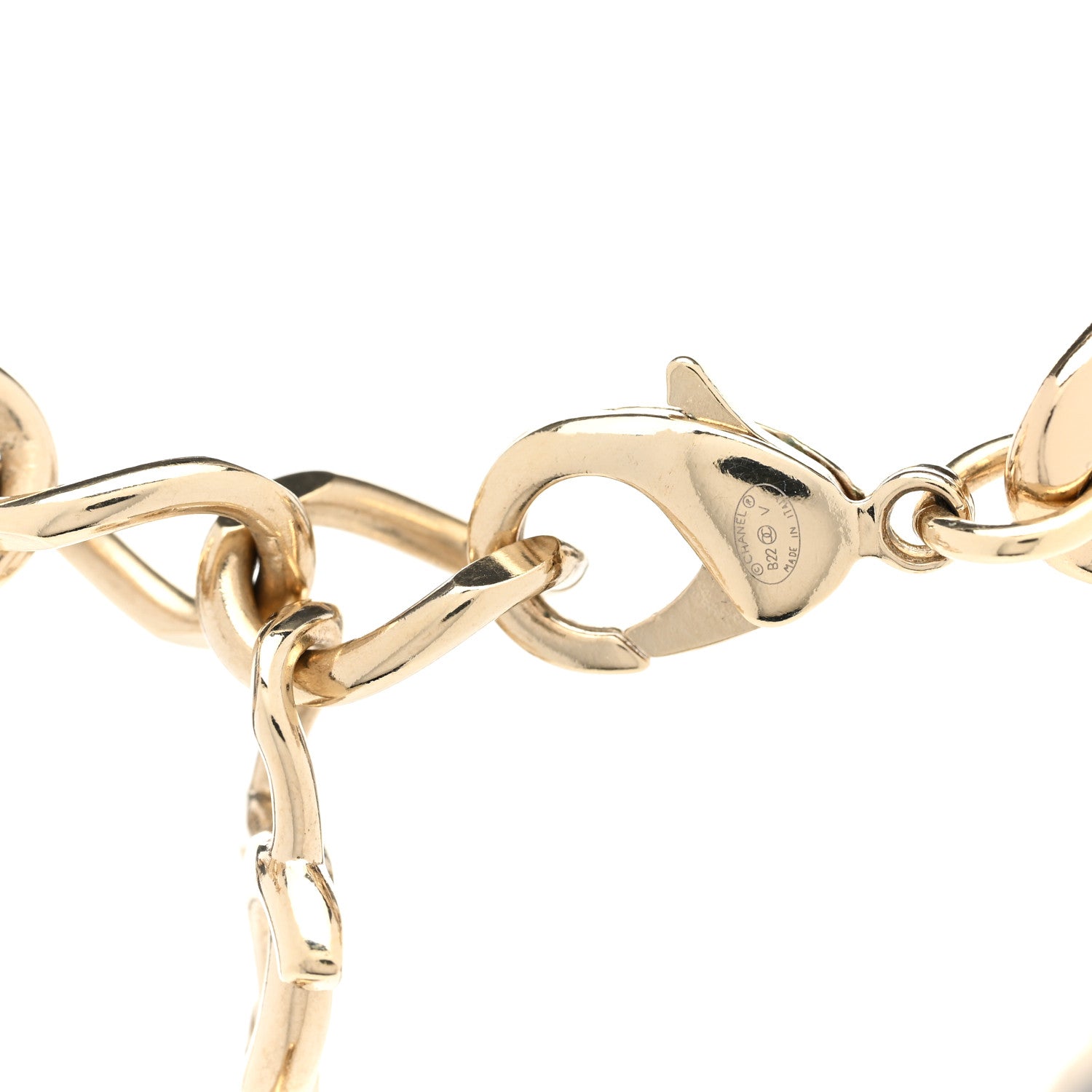 Chanel Metal Lambskin CC Chain Choker Necklace Black Gold 5 of 6