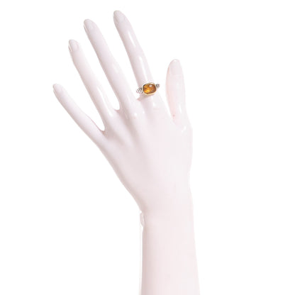 David Yurman Sterling Silver 18K Yellow Gold Citrine 10mm Noblesse Ring 54 7 2 of 6