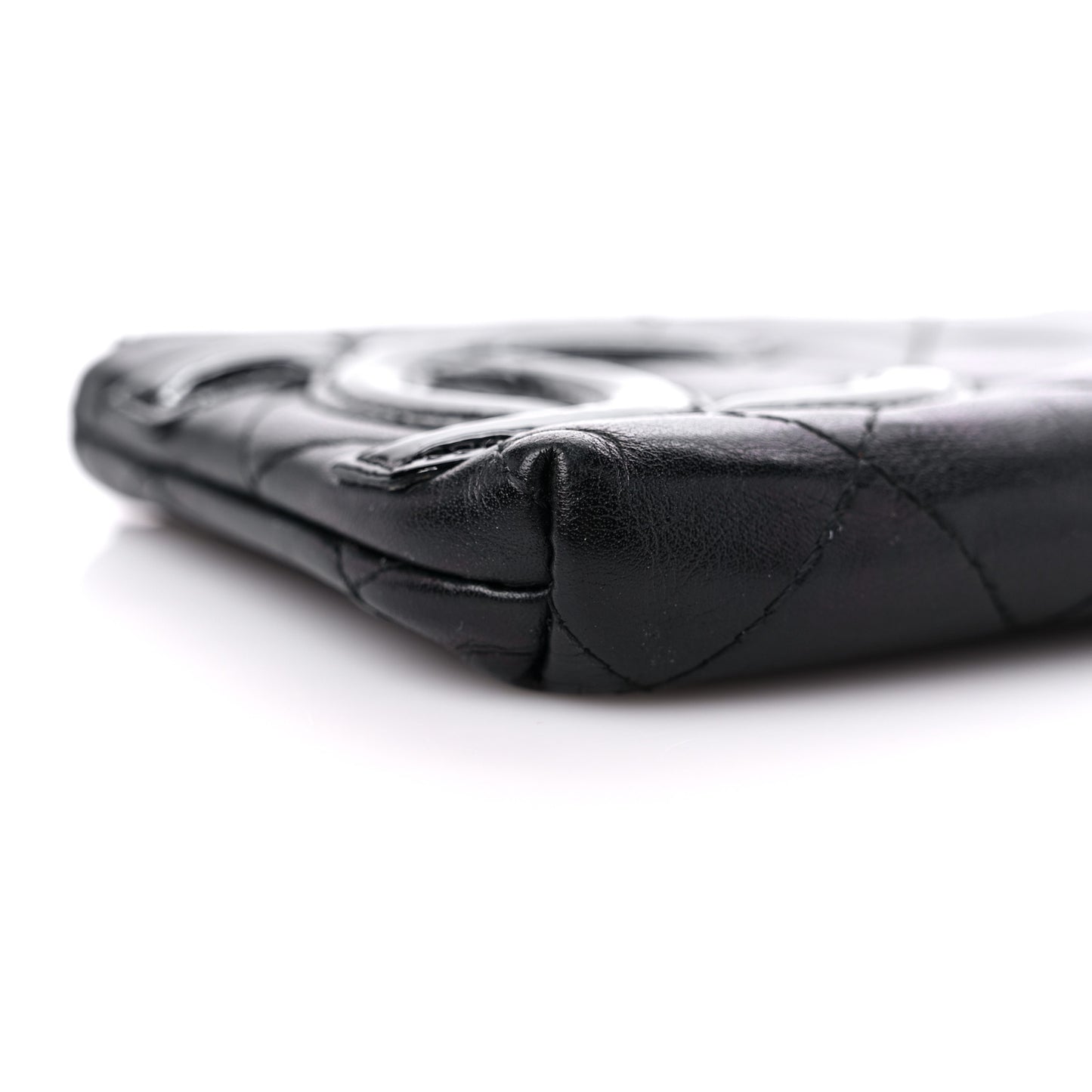 Calfskin Quilted Cambon Key Pouch Black