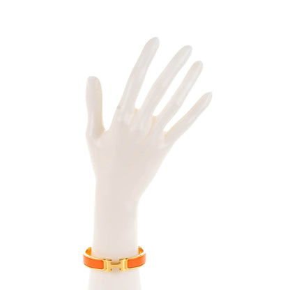 Hermes Enamel Narrow Clic Clac H Bracelet PM Orange 2 of 4