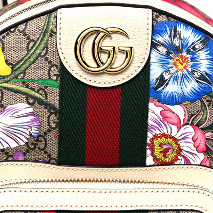 Gucci GG Supreme Monogram Flora Web Small Ophidia Day Backpack White 8 of 14