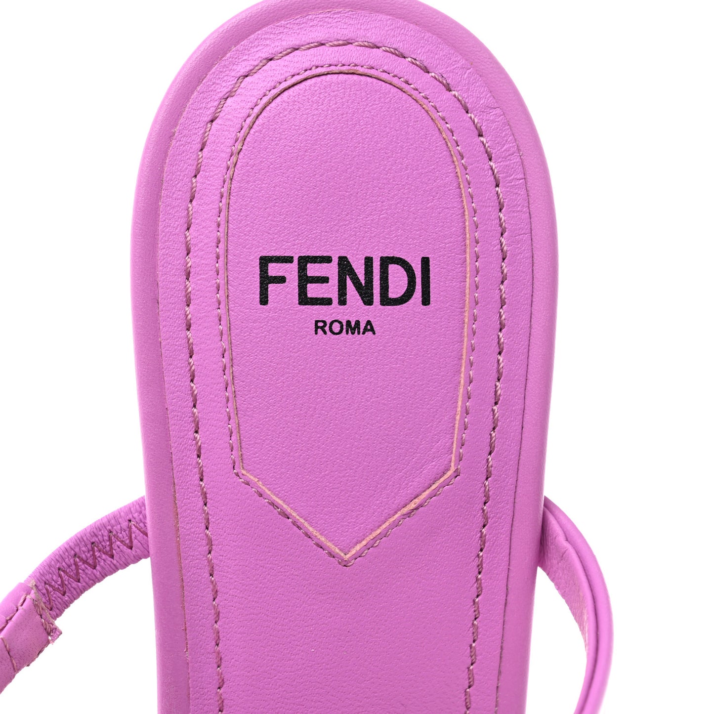 Shearling Vitello Fendi First 95mm Slide Sandals 38 Bouganville Colorado