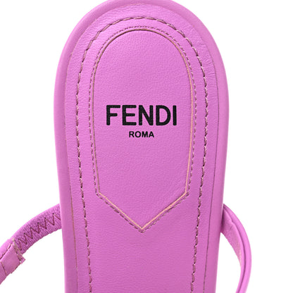 Fendi Shearling Vitello Fendi First 95mm Slide Sandals 38 Bouganville Colorado 6 of 8