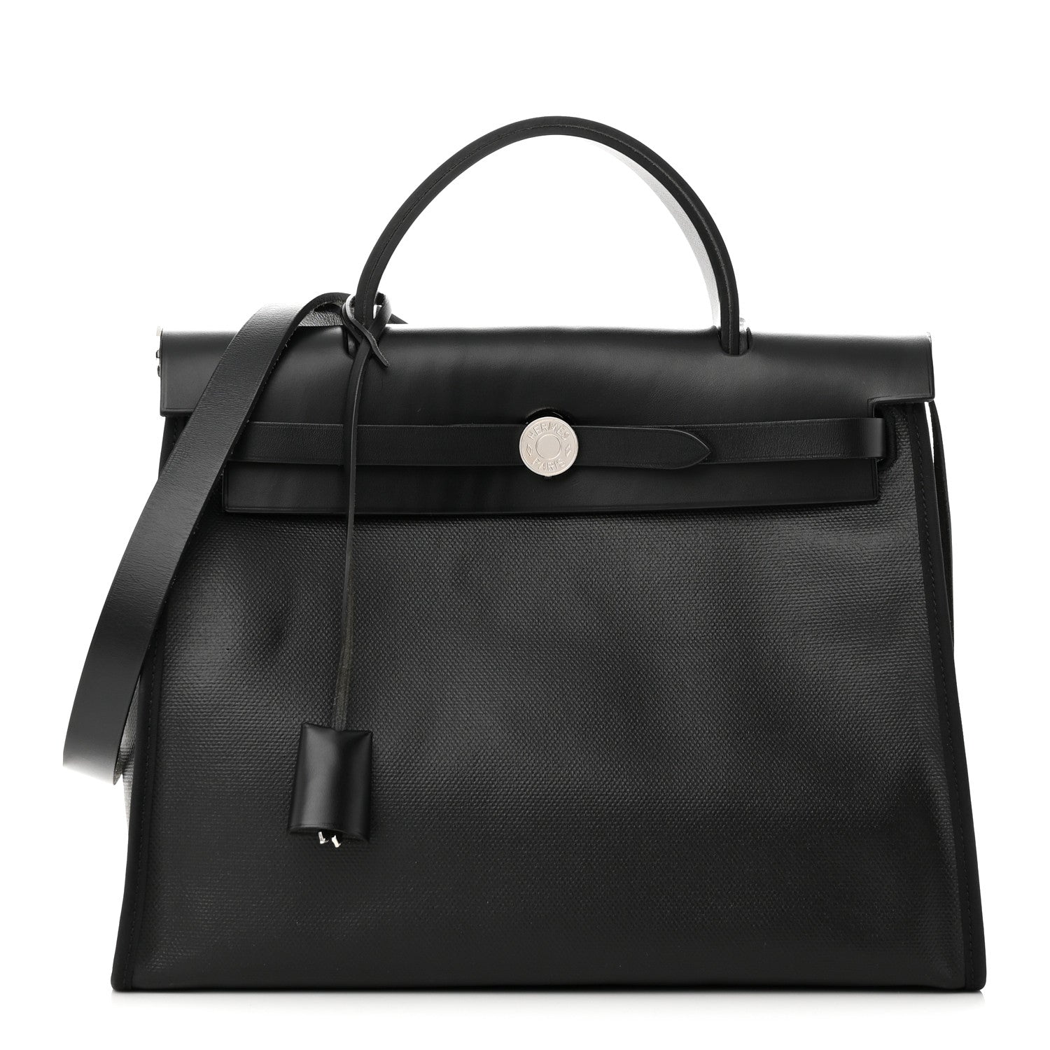 Hermes Toile H Berline Vache Hunter Herbag Zip PM 31 Black Ecru 3 of 12