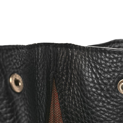 Burberry Grainy Calfskin House Check Medium Maidstone Black 9 of 9