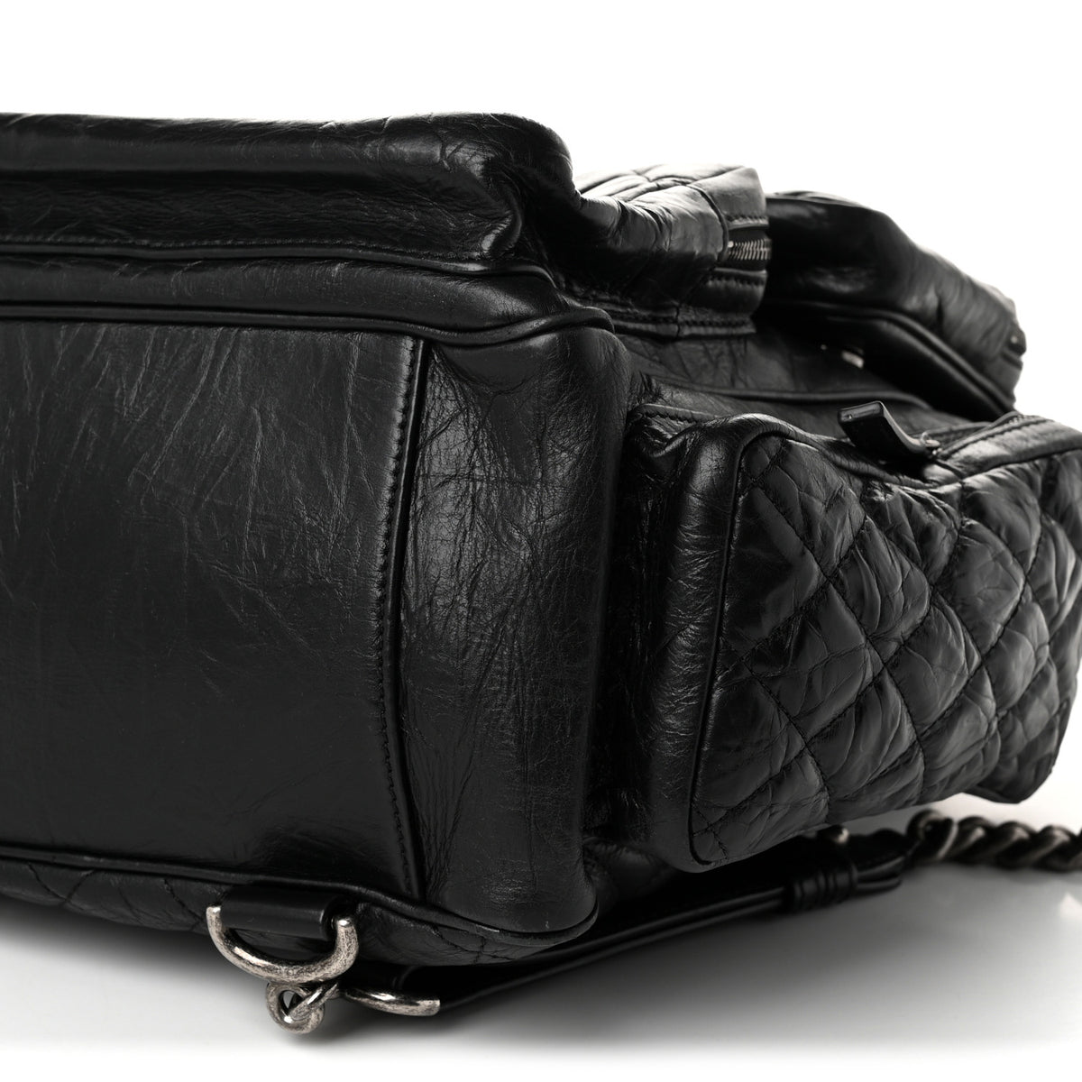 Chanel Grained Calfskin Quilted Large Casual Rock Backpack Black 10 of 10