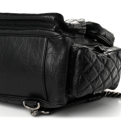 Chanel Grained Calfskin Quilted Large Casual Rock Backpack Black 10 of 10