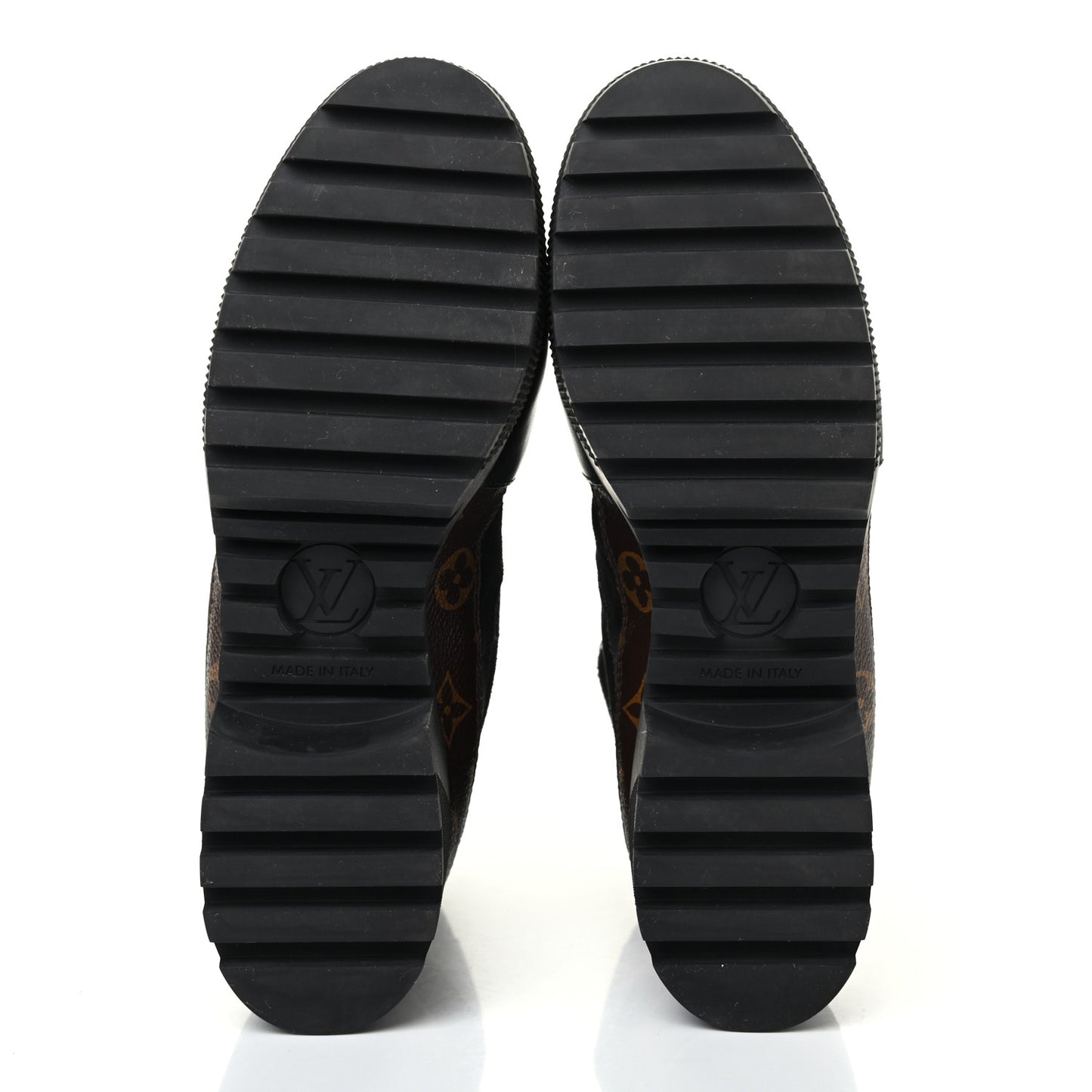 Suede Calfskin Monogram Laureate Platform Desert Boots 39.5 Black