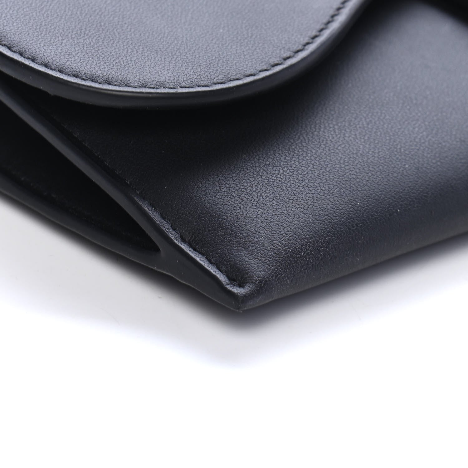Christian Dior Ultra Matte Calfskin Saddle Chain Wallet Pouch Black 8 of 10