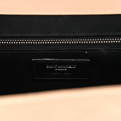 Saint Laurent Grain De Poudre Matelasse Chevron Large Monogram Satchel Nude Powder 7 of 11