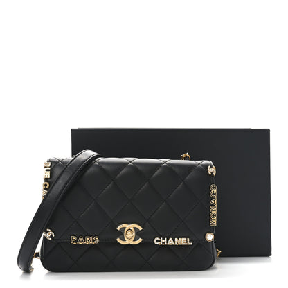 Chanel Lambskin Enamel Strass Quilted Mini Paris Monaco Flap Black 11 of 11