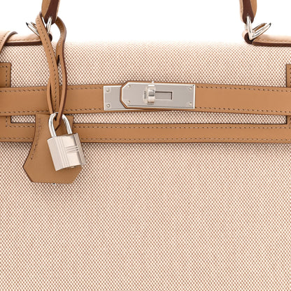 Hermes Toile H Swift Kelly Sellier 28 Ecru Biscuit 8 of 11