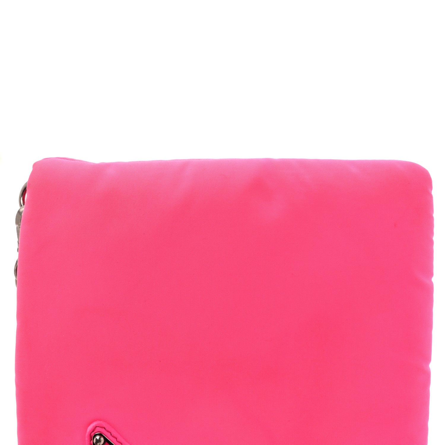 Prada Tessuto Nylon Soft Padded Crossbody Clutch Rosa Fluo 13 of 13