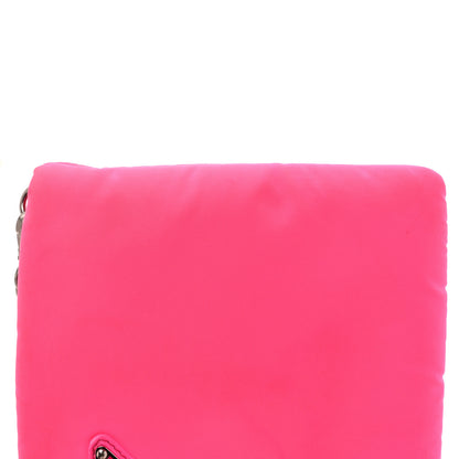 Prada Tessuto Nylon Soft Padded Crossbody Clutch Rosa Fluo 13 of 13