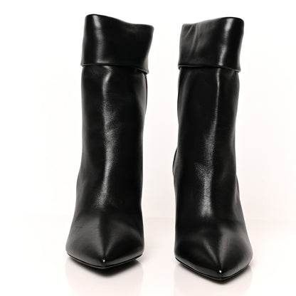 Saint Laurent Lambskin Liz 85 Wedge Booties 39 Black 2 of 8