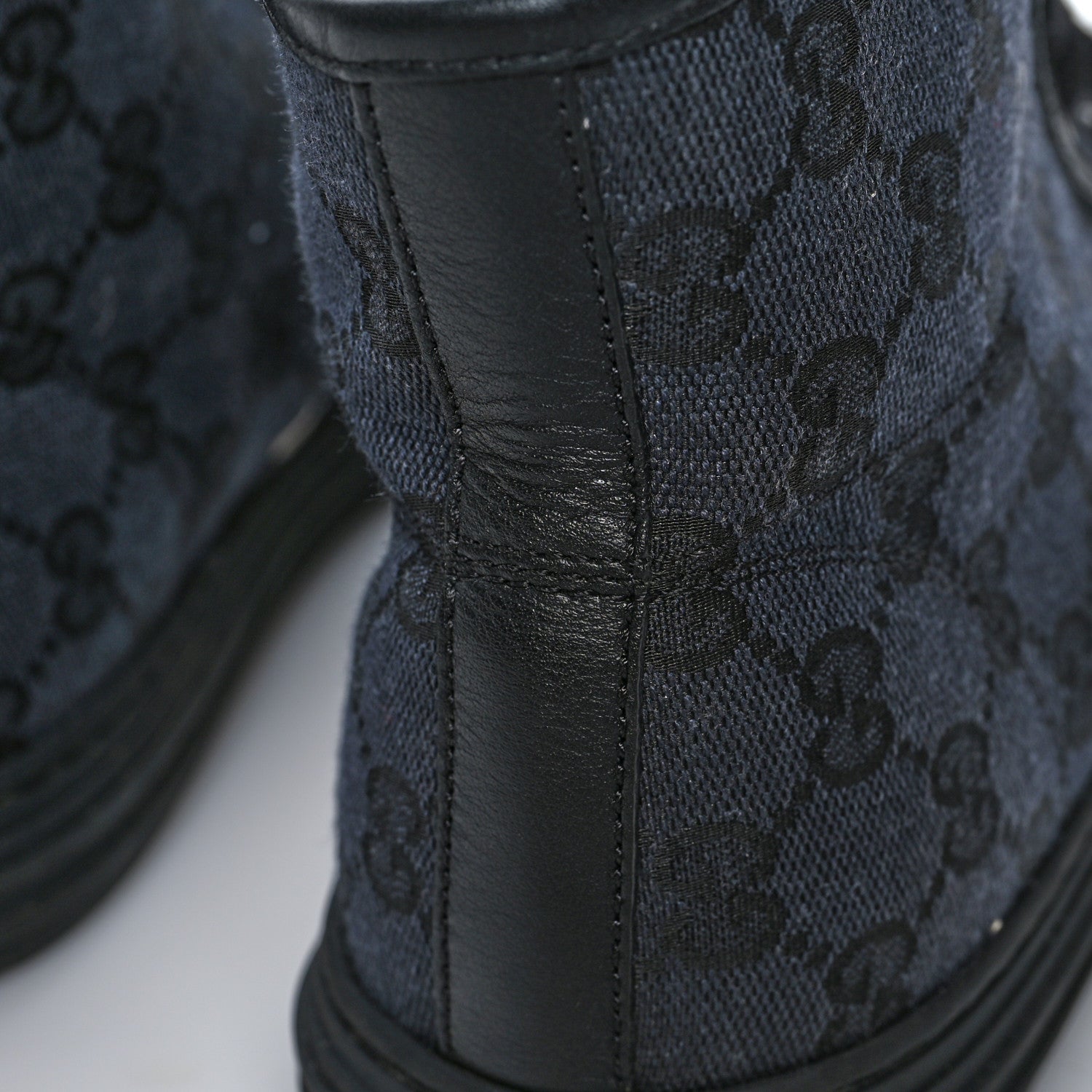 Gucci Monogram Mens High Top Sneakers 7.5 Black 9 of 10