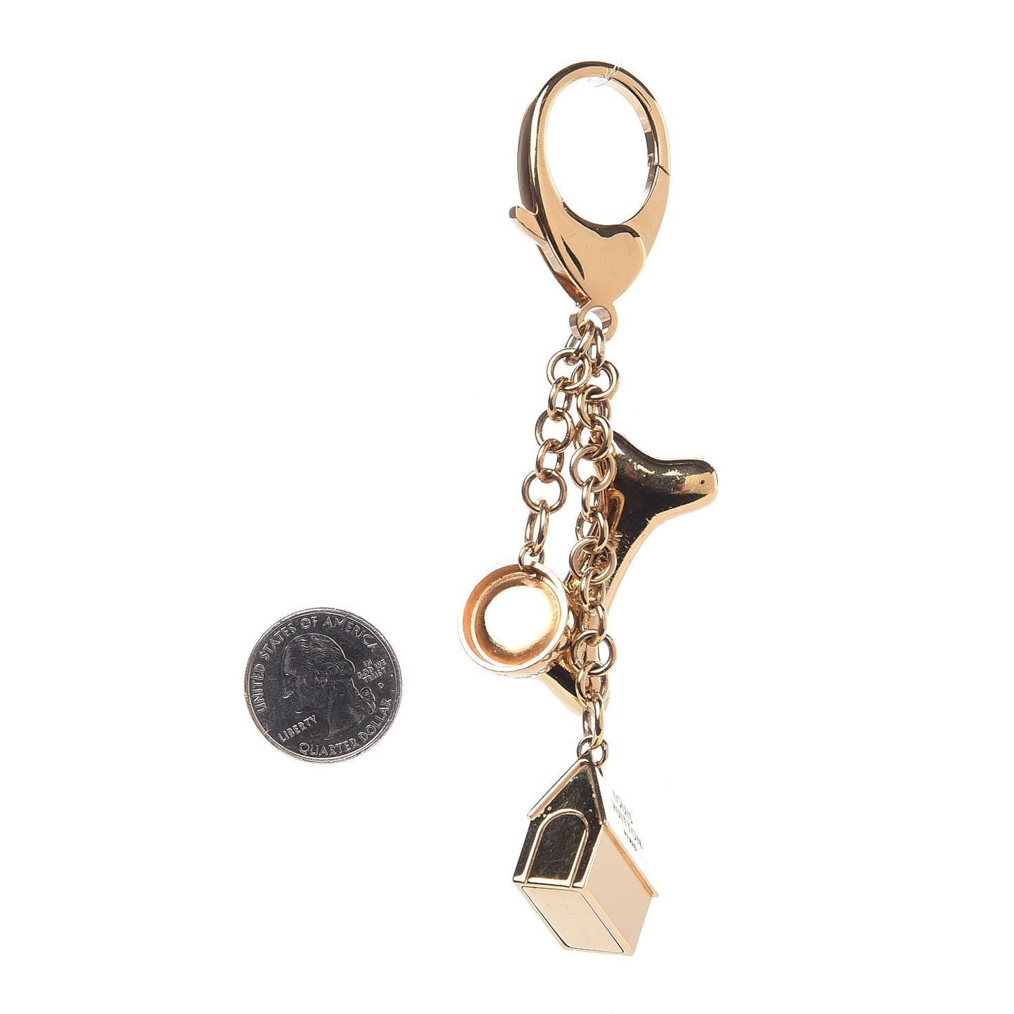 Metal Baxter Dog Bag Charm Gold