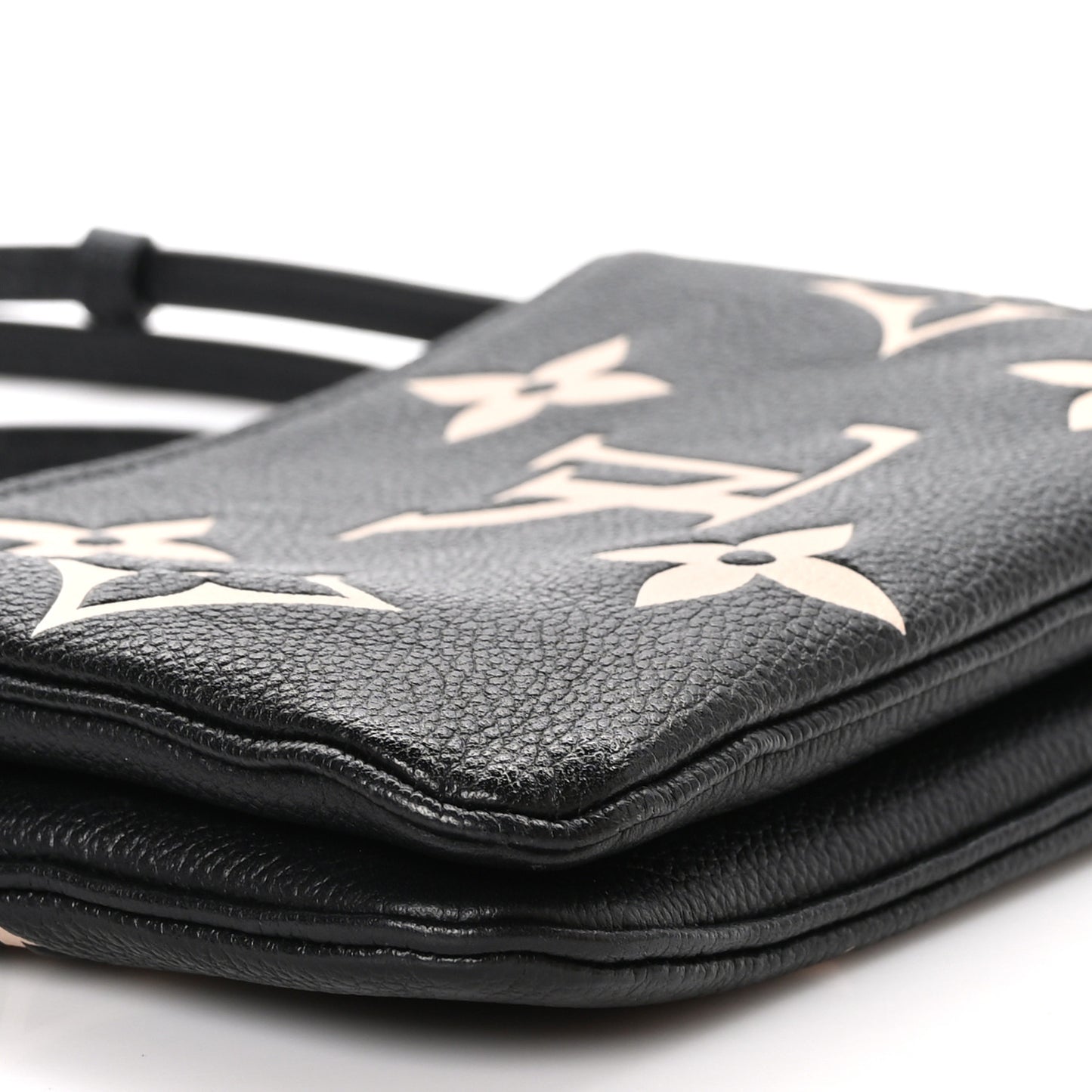 Empreinte Monogram Giant Double Zip Pochette Black Cream