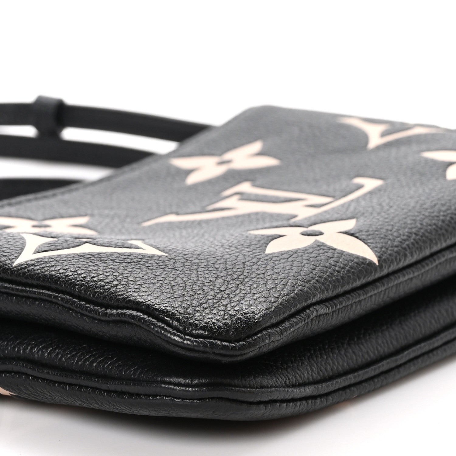 Louis Vuitton Empreinte Monogram Giant Double Zip Pochette Black Cream 11 of 13