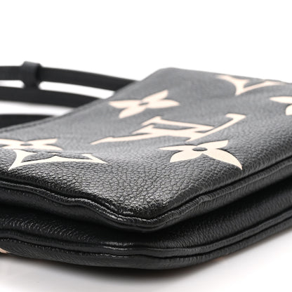 Louis Vuitton Empreinte Monogram Giant Double Zip Pochette Black Cream 11 of 13