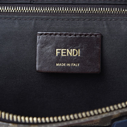 Fendi X FILA Glazed Fabric Vitello Century FF 1974 Mania Belt Bag Mogano Panna Blueberry 6 of 11
