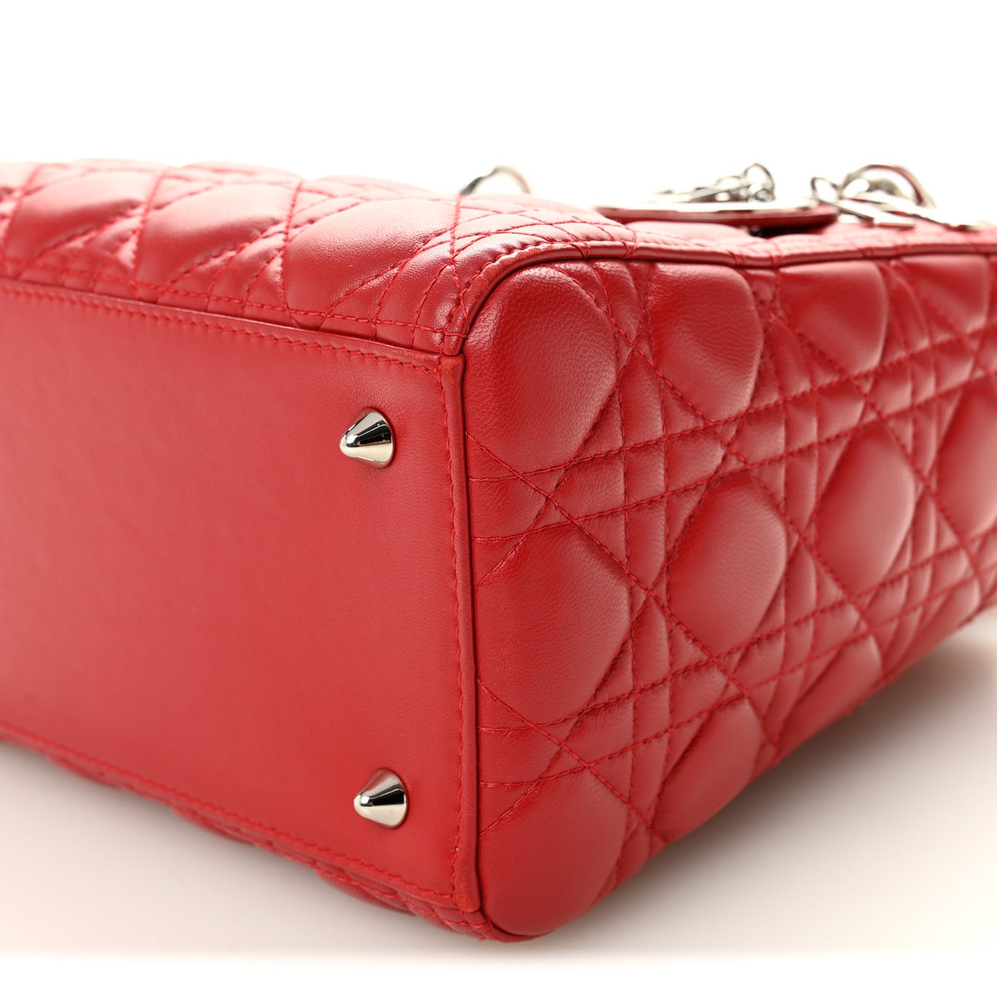 Lambskin Cannage Medium Lady Dior Red