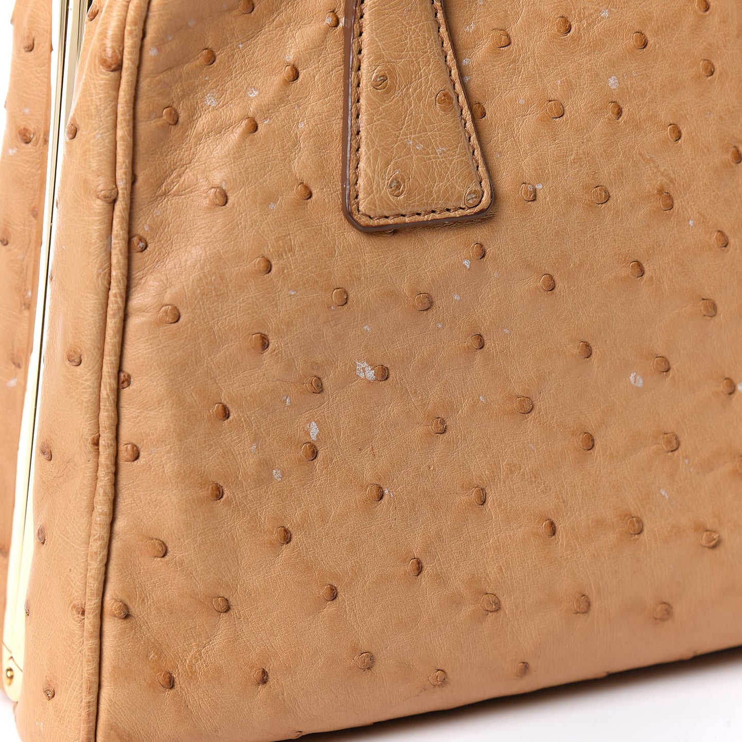 Ostrich Pyramid Bag Soleil