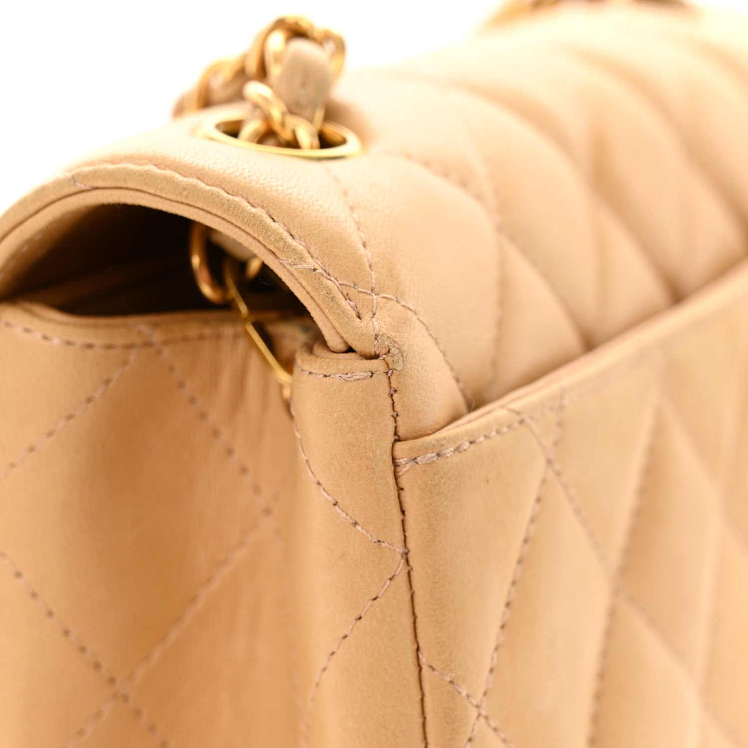 Chanel Lambskin Quilted Flap Shoulder Bag Beige 17 of 18