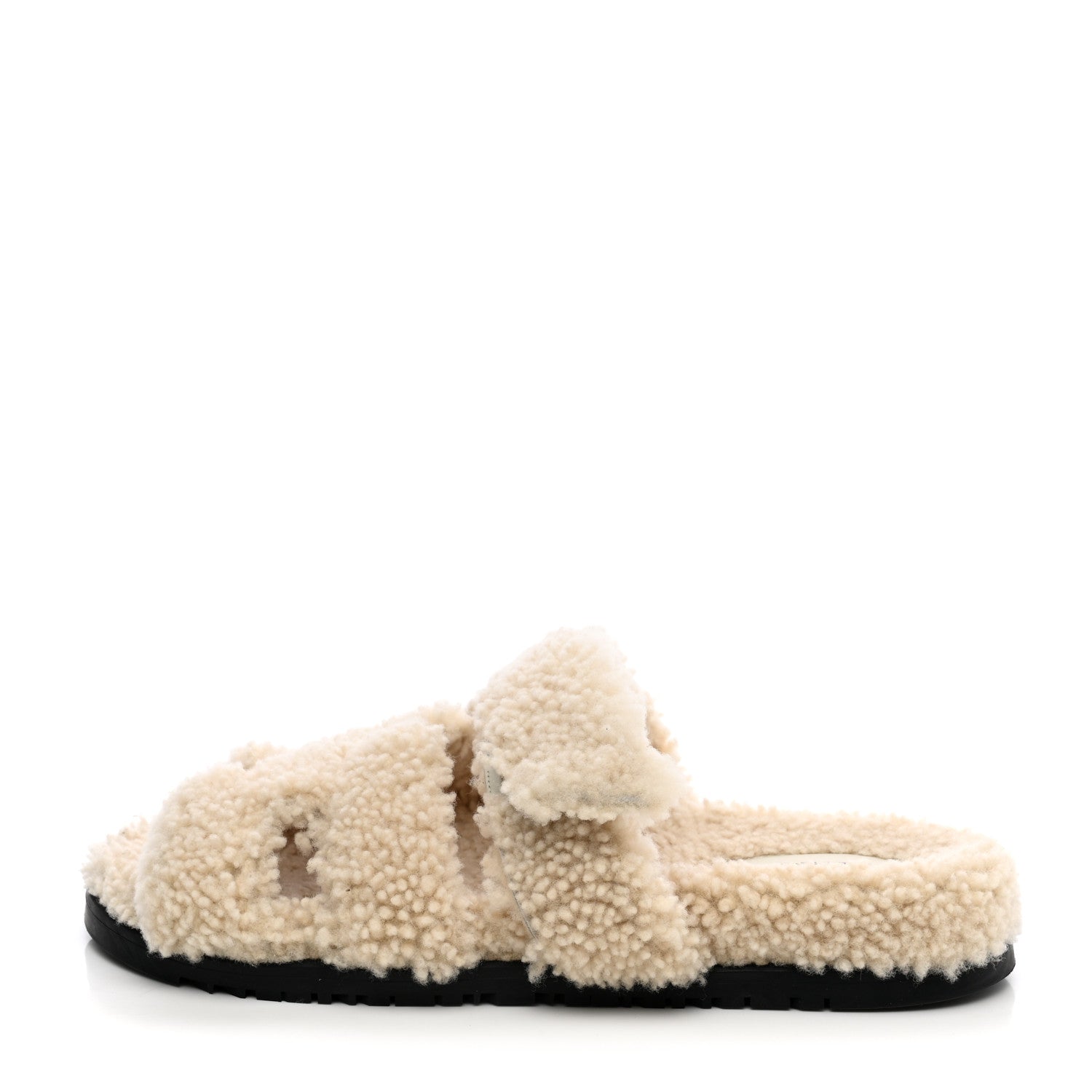 Hermes Woolskin Womens Chypre Sandals 40 Ecru 1 of 9