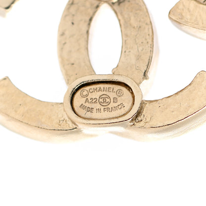 Chanel Crystal Double CC Earrings Gold Black 3 of 5
